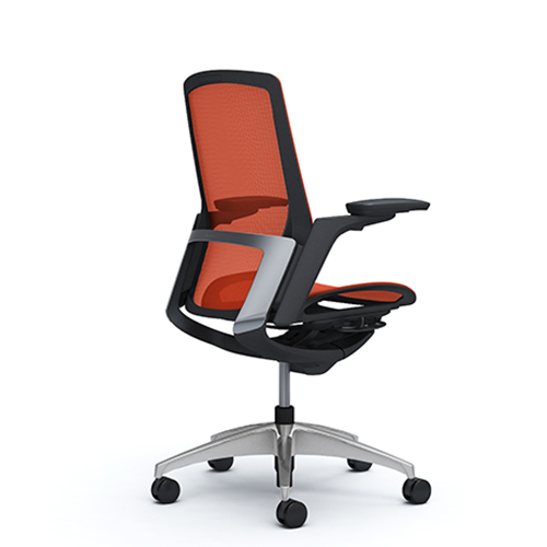 red orange ergonomic chair