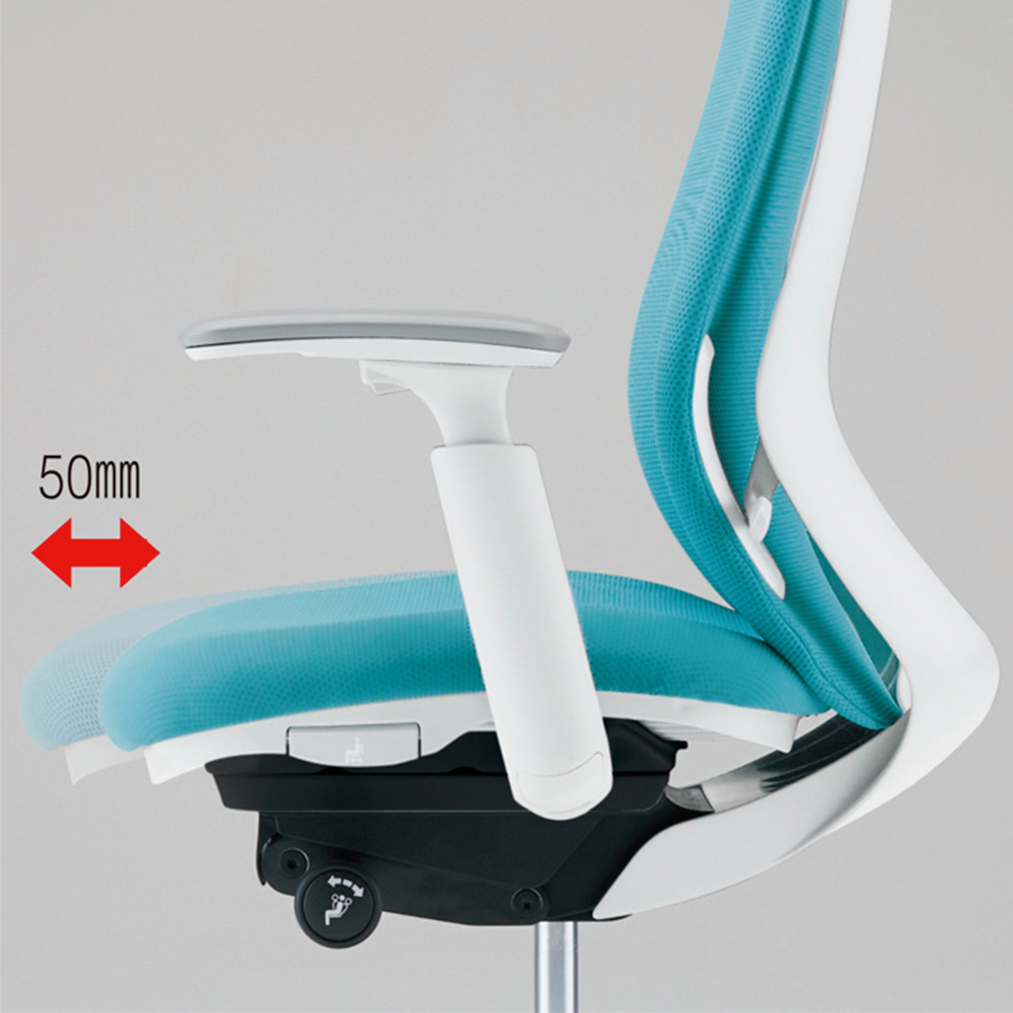 Adjustable seat depth ergonomic chair