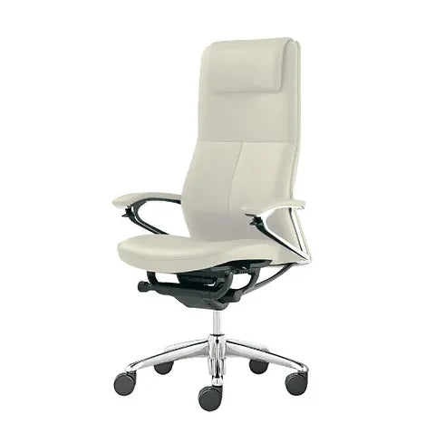 White leather chair