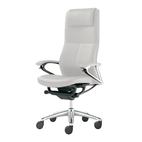 Full leather chair in white
